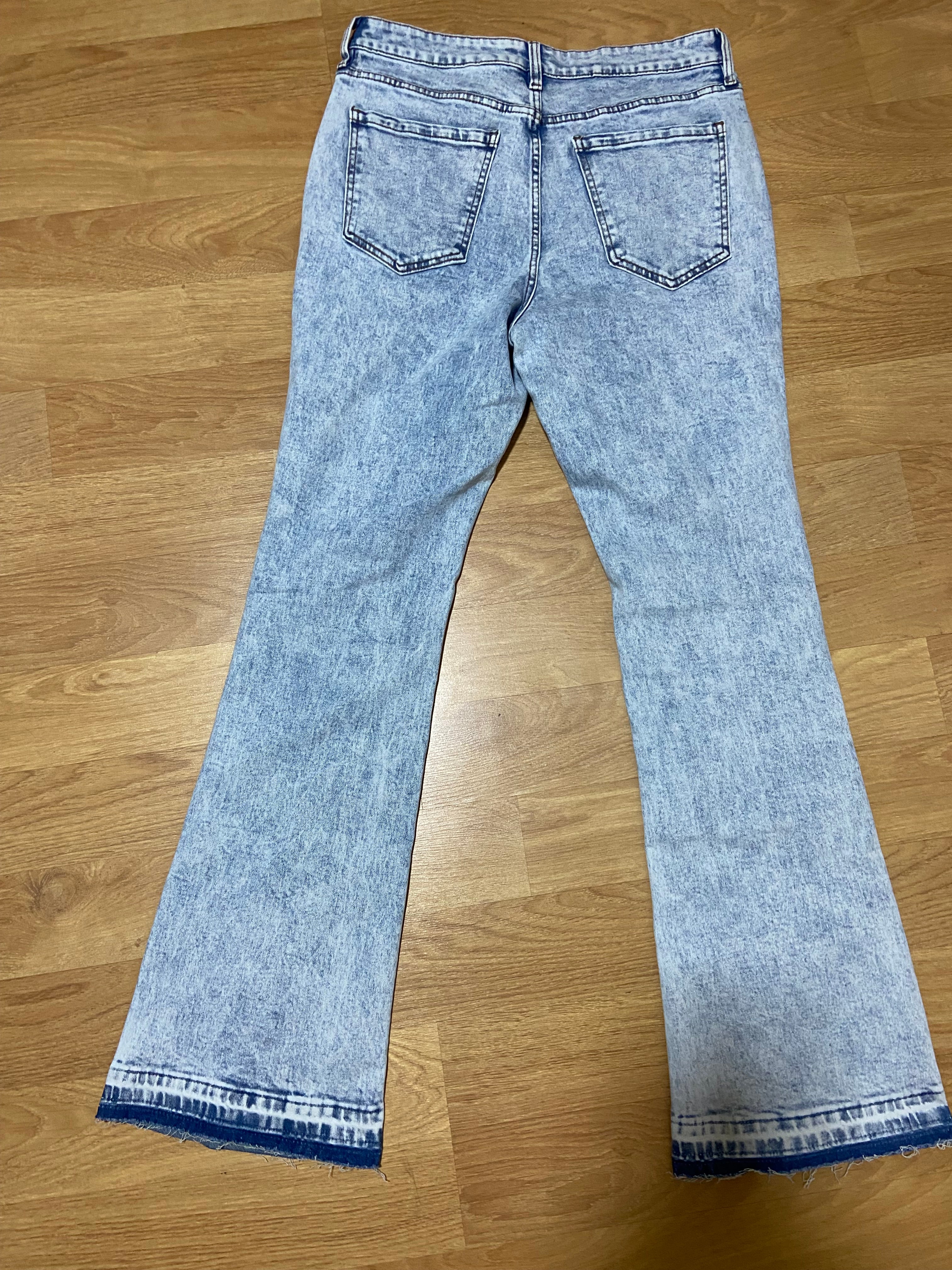 Cornell Stacked Skinny Flare Jeans - Bleach Blue Wash